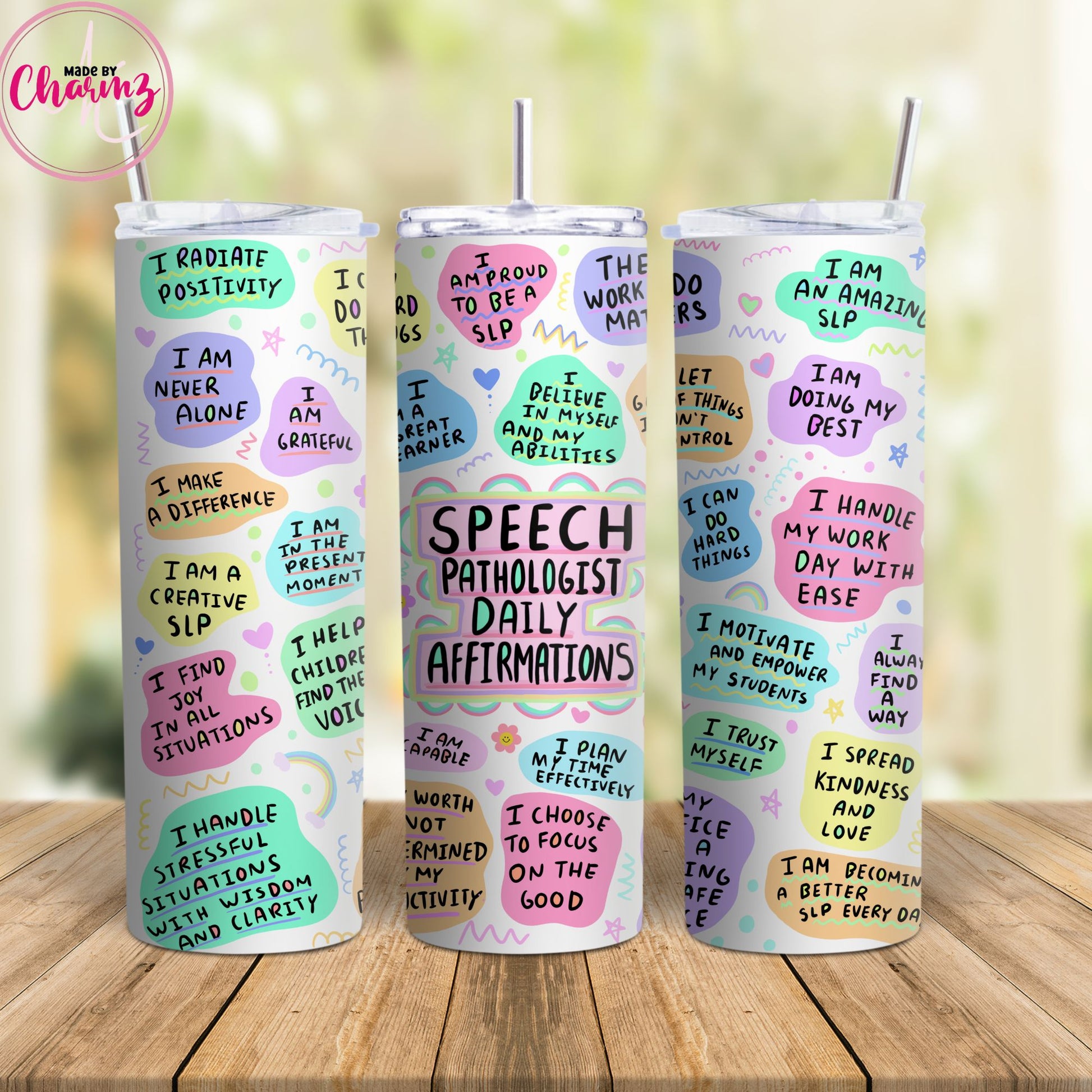 My daily affirmations tumbler sublimation design.